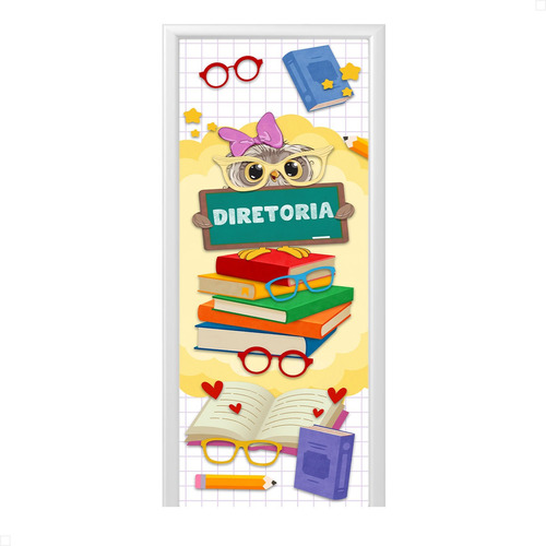 Capa De Porta Decoração Escolar Diversos Elástico 0,85x2,10m Cor Diretoria - ANV-3038