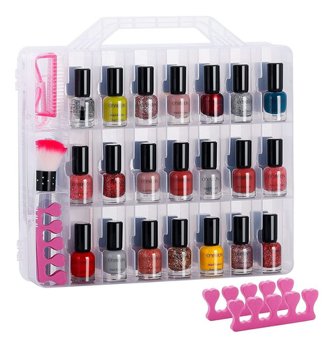 Organizador Portátil De Esmalte De Uñas Transparente Pa...