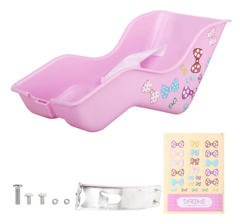 . Asiento Bicicleta Muñeca Con Calcomanías Rosado