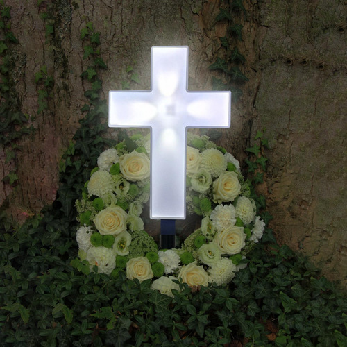 Luz De Jardín Con Cruz Solar Estaca Cruzada De Navidad Con L