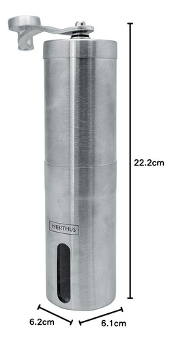 Molinillo Manual Para Café Acero Inoxidable Nerthus Gris