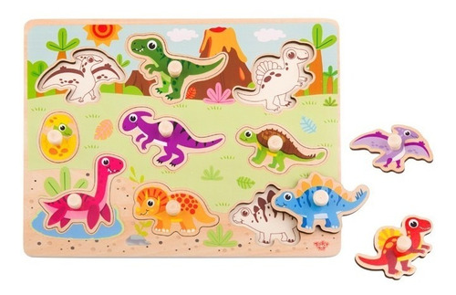 Puzzle Encastre Didactico Dinosaurios Tooky Toy Ty859