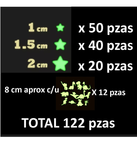 Imagen 4 de 6 de Dinosaurios Bebes Vinil Fluorescente Brillan En Obscuridad 8