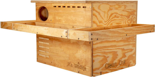 Caja Nido De Búho Granero Con Plataforma De 3 Caras