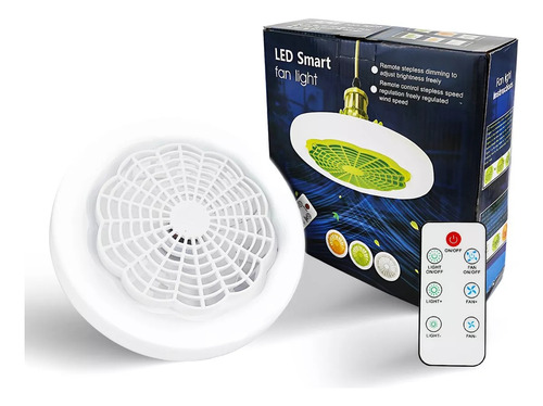 Ventilador Techo Lámpara Dimmable Led Luz 30w Control Remoto