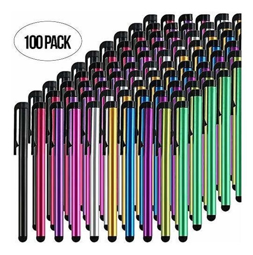 Tcd Lote 100 Lapice Capacitivo Metal Largo Para Todo Tactil