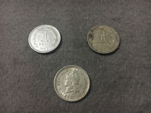 Monedas Argentina 1 Peso Año 1957- 1960 Lote