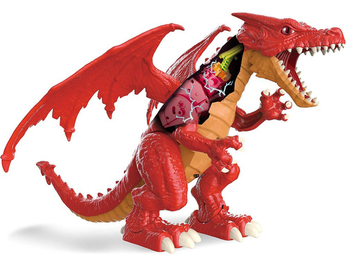 Dragón Robotico Robo Alive Respiracion De Fuego Zuru Color Rojo