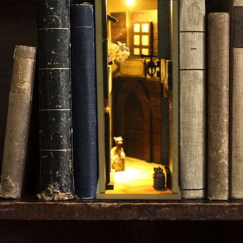 Libro Misterioso, Decoración De Madera Con Luz Led, Artesaní
