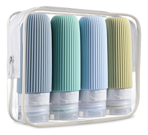 Kit De Viaje Para 4 Botellas, Bote De Silicona, 90 Ml, Sopor