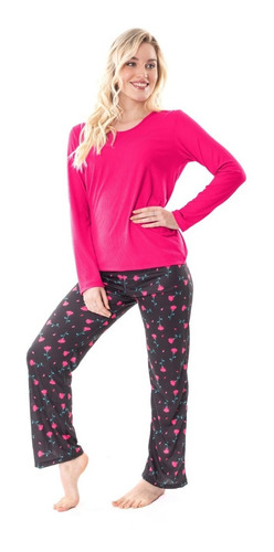 Pijama Mujer Manga Larga Rosas Cocot 7412