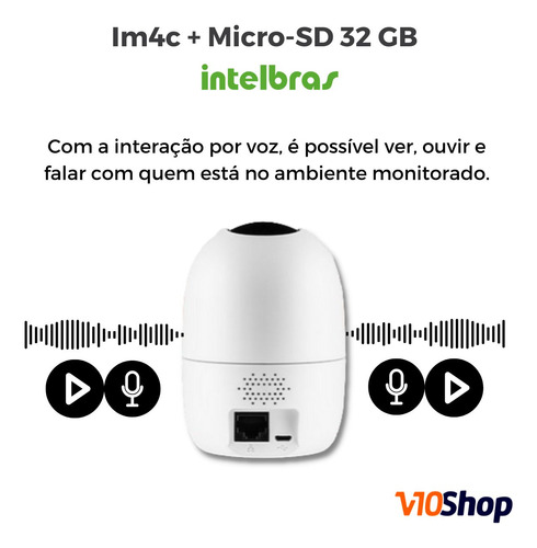 Camera De Segurança Wifi Im4c Com Micro-sd 32 Gb Intelbras