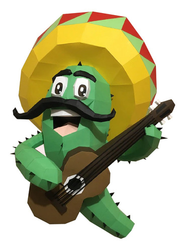 Cactus Mexicano Guitarra Para Armar Papercraft (pdf)