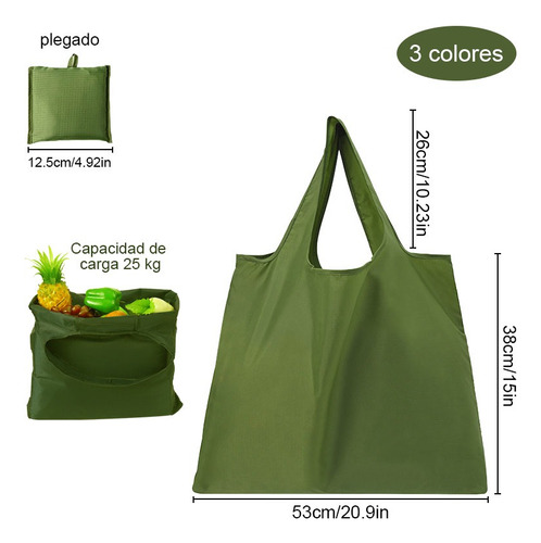 Paquete 3 Bolsas Ecológica Reutilizable Ecológica Compras