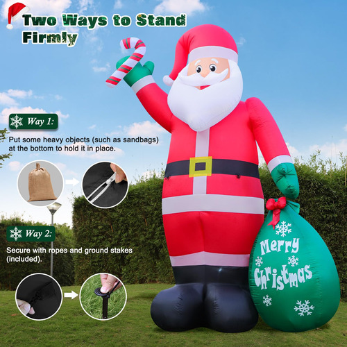 Decoración Inflable Navidad 6 Pies Papá Noel Luces Led