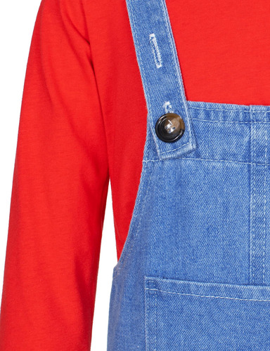 Disfraz De Fontanero Mavoka Para Niños Camisa Mono Guante Ni