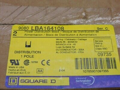 Square D 9080lba164108 Ser. C 600v 335a (pkg Of 2) Nsfs Qqc