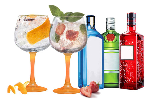 2 Taças Gin De Vidro 720ml Ideal Bombay Tanqueray Beefeater Cor Transparente