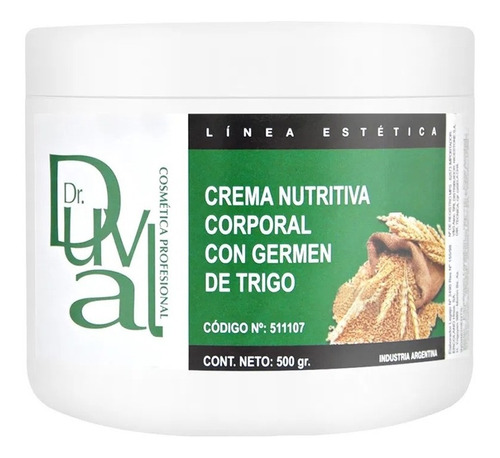 Crema Nutritiva Corporal Con Germen De Trigo Dr Duval X500gr