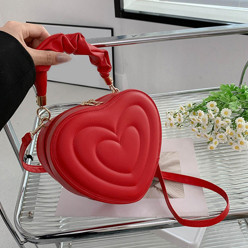 Bolso De Hombro En Forma De Corazón, Bolso De Moda En Color