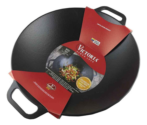 Wok Hierro Esmaltado 35cm C/asas Ref.30926/35020 Victoria Fp