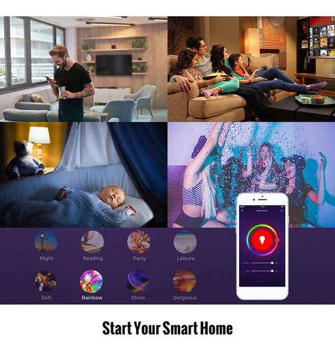 Bh Para Wifi Smart Bombilla Rgb+w+c Led Vela Bombilla 5w