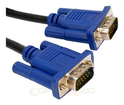 Cable Vga De 3 Metros Machos Delcom Doble Filtro 15 Pines