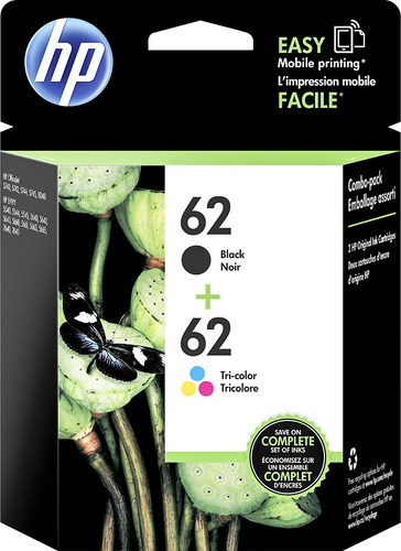 Set De Cartuchos De Tinta Color Negro 62 + Tricolor 62 Hp