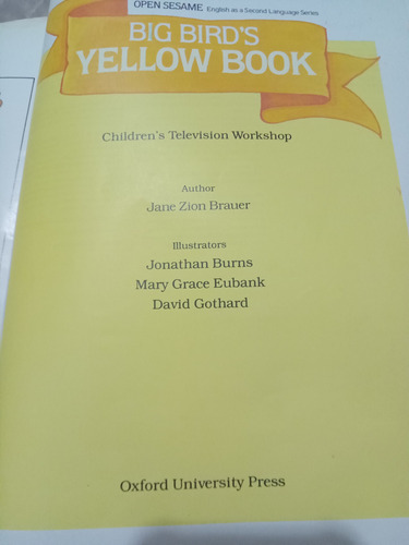 Libro De Inglés Big Bird's Yellow Book Student Book Oxford (Usado)