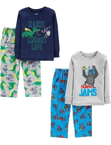 Set De 2 Pijama Para Bebés O Niños De 2 Piezas Lindo Diseño 