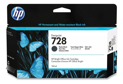 Tinta Hp Designjet 728 Lf 3wx25a Color Negro Mate  (130 Ml)