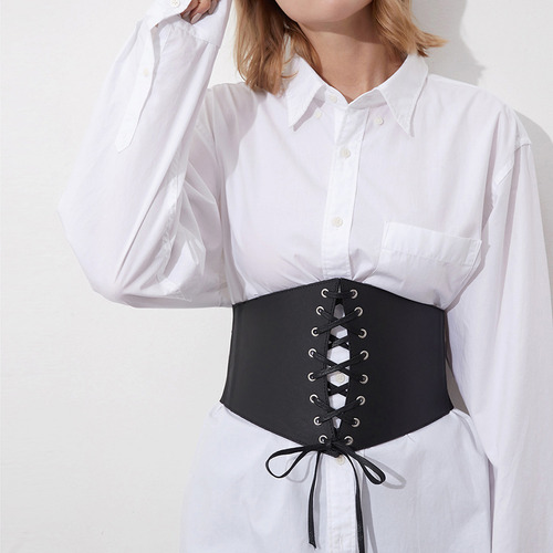 Cinturón De Corsé Con Corbata Ancha Para Mujer