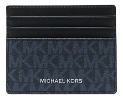 Billetera Michael Kors 36u9lcrd1b Con Diseño Floreado Color Azul Marino De Piel - 10cm X 8cm X 1cm