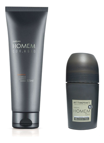 Natura Homem Shampoo Cor.agio 125 Ml + Desodorante Roll On