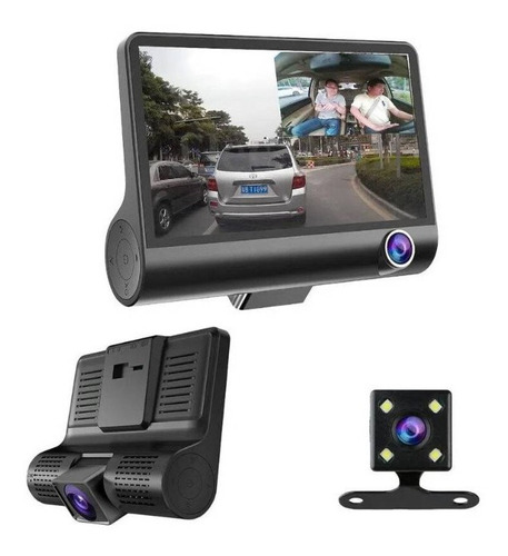 Dvr Para Carro Con Pantalla De 4.3  Cámaras Frontal Reversa