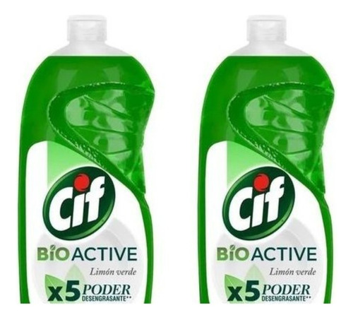 Cif Detergente Active Gel Limón Concentrado 900 Ml Pack X2u 