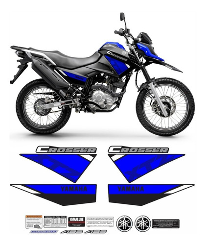 Kit Adesivos Faixa Yamaha Xtz Crosser 150 2022 Azul Cr21