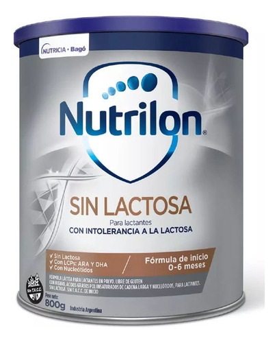 Leche En Polvo Nutrilon Sin Lactosa Nf 800 Gr