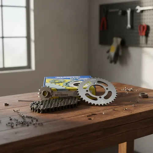 Kit De Arrastre Sprocket Italika 125z 125 Z Cadena Reforzada Gris Oscuro
