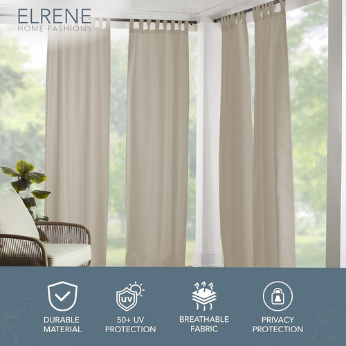 Panel De Cortina Matine Elrene Taupe Interior/exterior Taupe