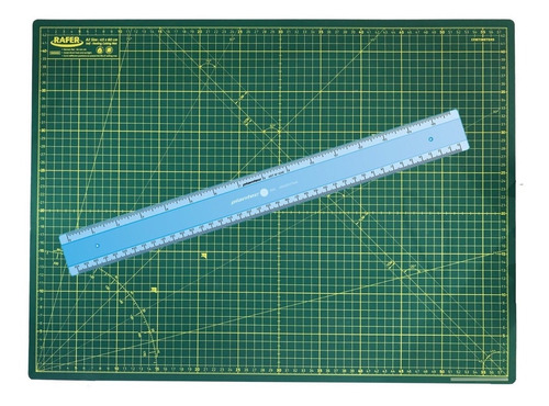 Tabla De Corte A2 60x45 Cm D/faz + Regla De Acrilico 50 Cm