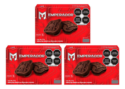 Galletas Gamesa Emperador Chocolate Paquete C/3 Cajas