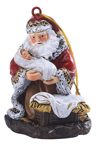 Adornos Navideños Para Colgar, Figuras De Papá Noel De Resin