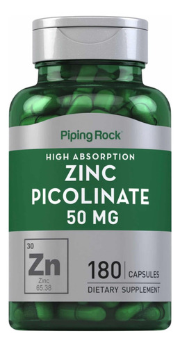 Zinc Picolinate 50 Mg X 180 Caps  S/gluten Piping Rock