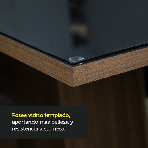 Juego De Comedor Madesa Perla Con 4 Sillas Marrón/negro