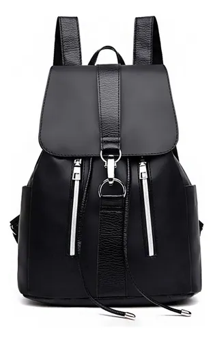 Mochila de moda para mujer, bolsos de cuero PU antirrobo grandes para damas  y bolsas de viaje de hombro, 1-negro, Mochila Fishion