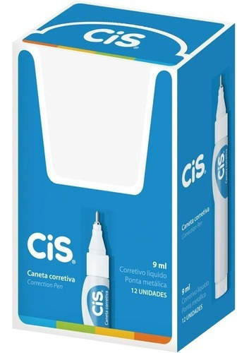 12 X Caneta Corretiva Cis Pen Ponta Metal 9ml Sertic Top