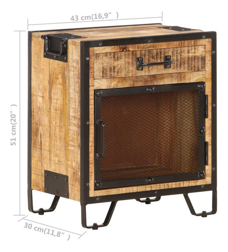 Vidaxl Mueble De Noche De 16.9 X 11.8 X 20.1 Pulgadas Madera