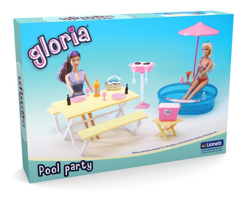 Gloria Pool Party Mesa Y Pileta Muebles Para Muñeca Lionels