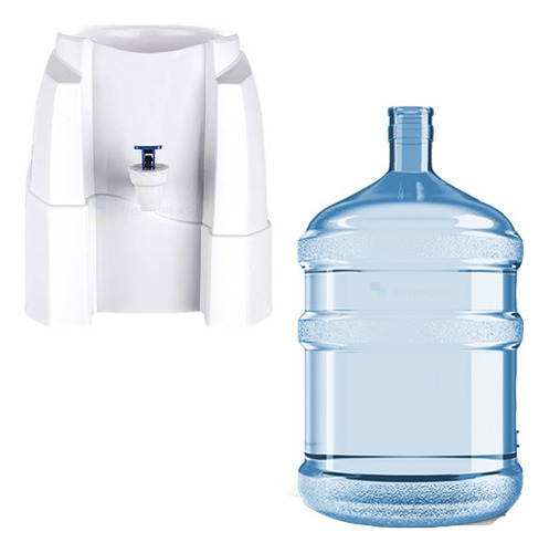 Dispensador De Agua, De Mesa + Bidón Pet De 20lt Con Tapa